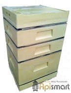 Ul poliuretanowy Dadant 10-ramkowy: dennica wysoka, korpus 1/1, 2 x korpus 1/2, powałka niska, daszek -wręgi plastikowe Ul poliuretanowy Dadant 10-ramkowy: dennica wysoka, korpus 1/1, 2 x korpus 1/2, powałka niska, daszek -wręgi plastikowe